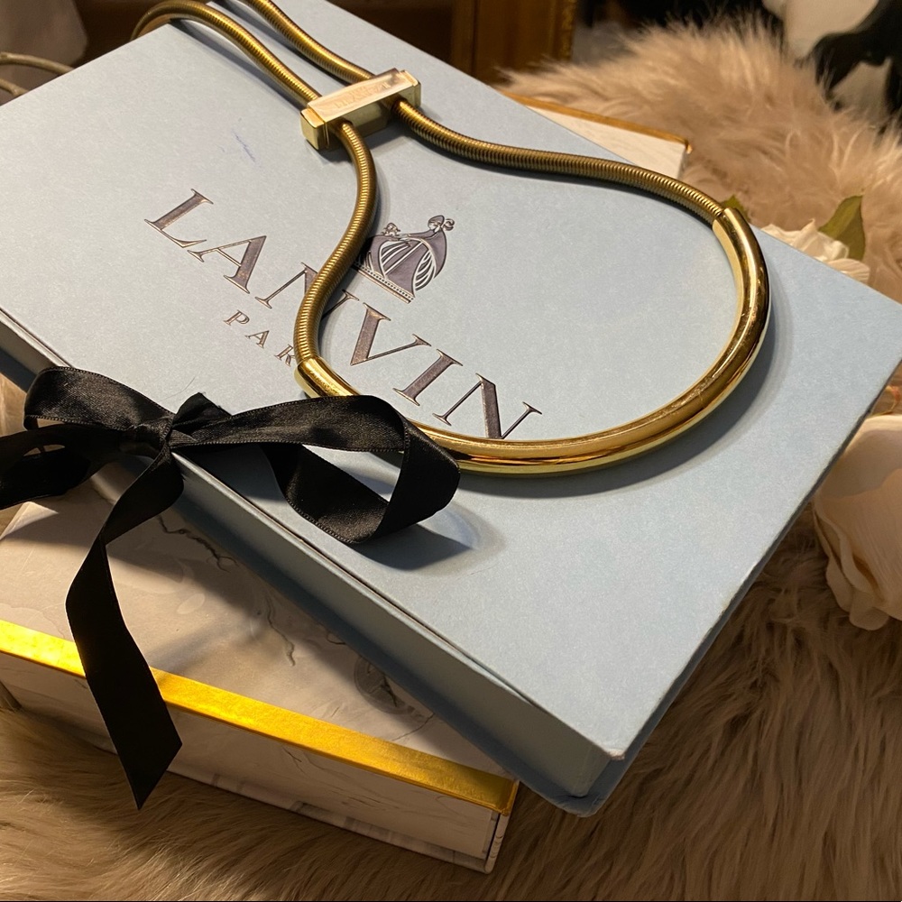 Lanvin Paris Gold Adjustable Choker Necklace